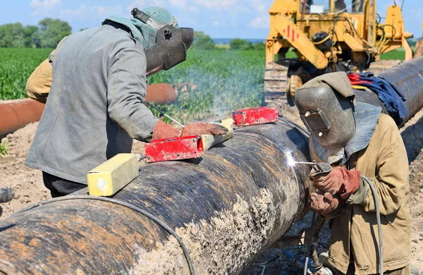 Soudeurs Sur Les Réparations Pipeline — Photo