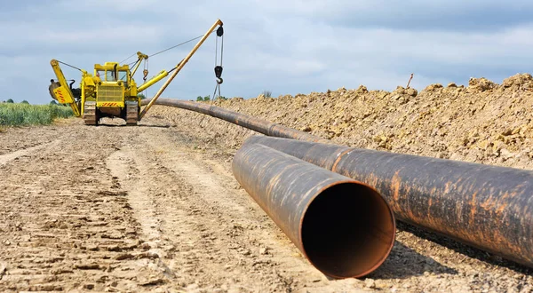 Couche Tuyau Sur Réparation Pipeline — Photo