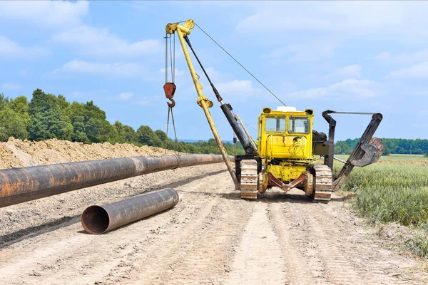 Couche Tuyau Sur Réparation Pipeline — Photo