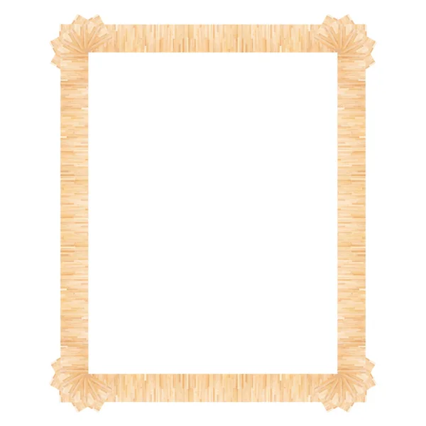 Houten Frame Geïsoleerd Witte Achtergrond — Stockfoto