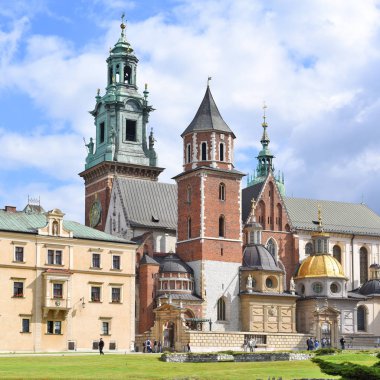 Wawel Royal Castle, avlunun karmaşık görünümünden.