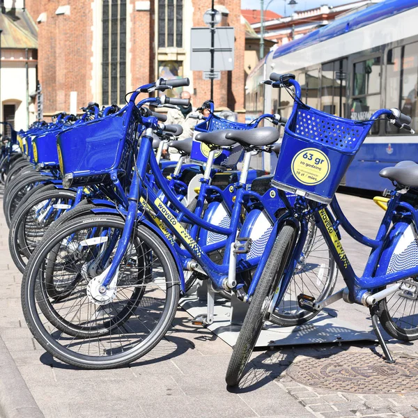 Krakau Republiek Polen Juli 2017 Fietsverhuur Station — Stockfoto