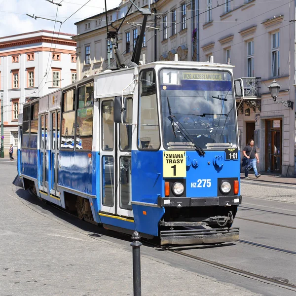 Krakau Republik Polen Juli 2017 Alte Straßenbahn Den Straßen Von — Stockfoto