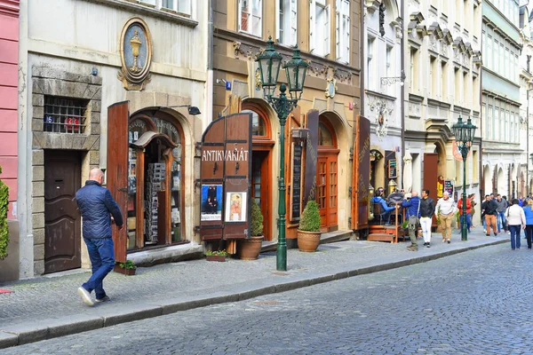 Prag Tschechische Republik Mai 2017 Tische Restaurant Den Alten Straßen — Stockfoto