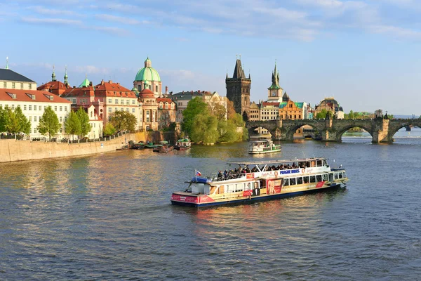 Prague Czech Republic May 2017 Tourist River Boat Vltava River — Stock Photo, Image