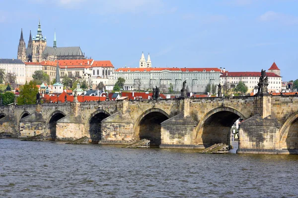 Prague République Tchèque Mai 2017 Vue Château Prague Pont Charles — Photo