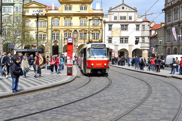 Praga República Checa Mayo 2017 Antiguo Tranvía Las Calles Ciudad — Foto de Stock