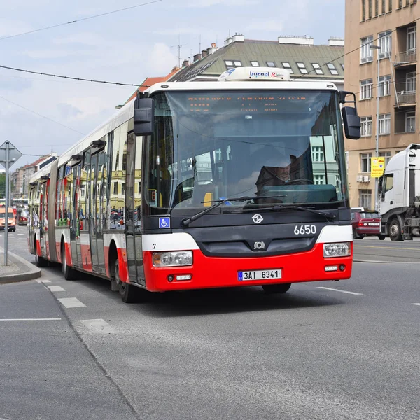 Praga República Checa Mayo 2017 Autobús Urbano Ruta —  Fotos de Stock