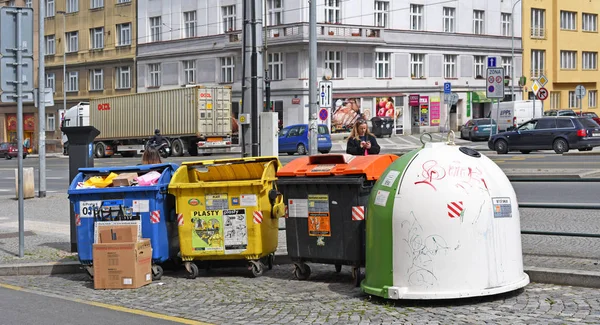 Prague República Checa Maio 2018 Site Para Triagem Coleta Lixo — Fotografia de Stock