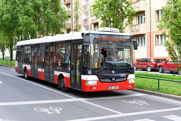 Prague República Checa Maio 2017 Ônibus Cidade Rota — Fotografia de Stock