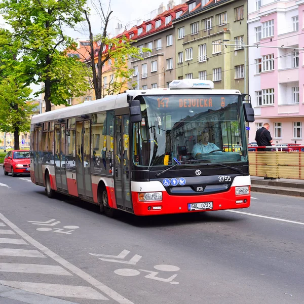 Praga República Checa Mayo 2017 Autobús Urbano Ruta — Foto de Stock
