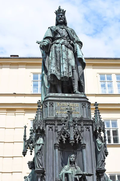 Monument Emperor Charles Square Crusaders — Stock Photo, Image