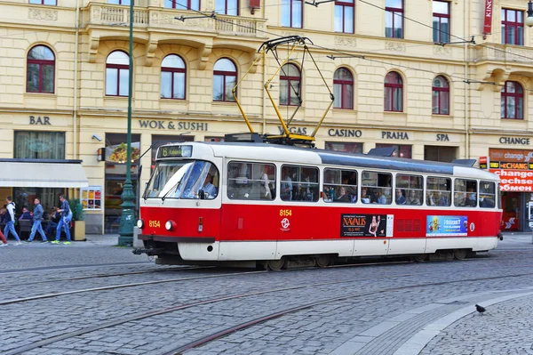 Prag Tschechische Republik Mai 2017 Alte Straßenbahn Den Straßen Der — Stockfoto