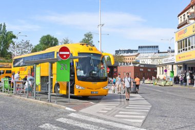 Prague, Çek Cumhuriyeti - 26 Nisan 2018: Merkez Otobüs İstasyonu Florenc.