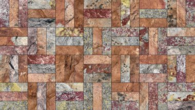 Bir taş doku şeklinde bir desenli seramik karo döşeme parçası.