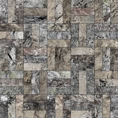 Bir taş doku şeklinde bir desenli seramik karo döşeme parçası.