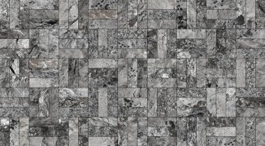 Bir taş doku şeklinde bir desenli seramik karo döşeme parçası.