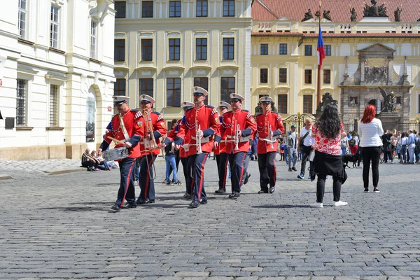 Prag Tschechische Republik Mai 2018 Soldaten Der Blaskapelle Prager Burgwache — Stockfoto