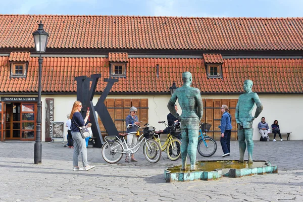 Prague Czech Republic May 2018 Piss Sculpture Fountain David Ern — Stock Photo, Image