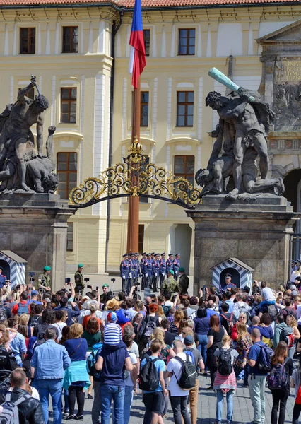Prag Tjeckien Maj 2018 Fragment Högtidliga Ceremonin Omväxlar Den Ära — Stockfoto
