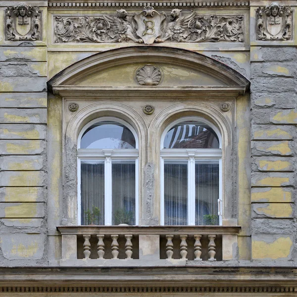 Вікно Старовинною Будівлею Стара Прага 2018 — стокове фото