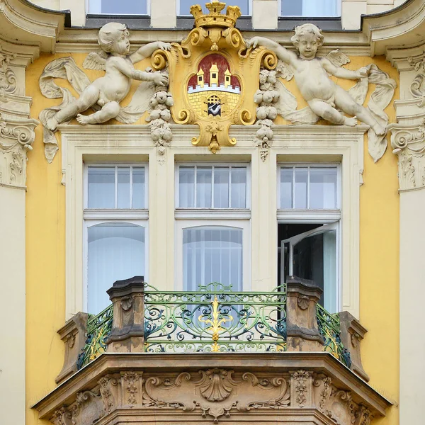 Janela Edifício Antigo Praga Velha 2018 — Fotografia de Stock