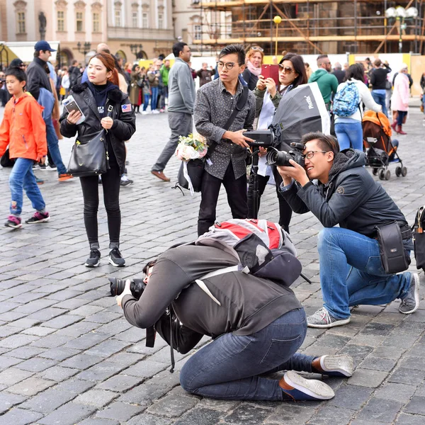Прага Чешская Республика Мая 2017 Года Фотосессия Староместской Площади — стоковое фото