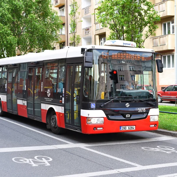 Praga República Checa Mayo 2018 Autobús Urbano Ruta — Foto de Stock