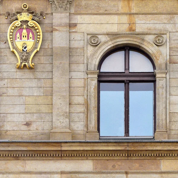 Okna Budynku Dawnej Old Prague 2018 — Zdjęcie stockowe