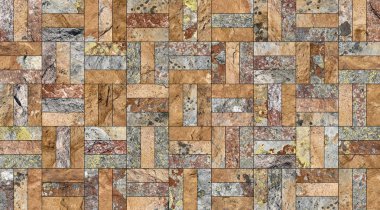 Bir taş doku şeklinde bir desenli seramik karo döşeme parçası.