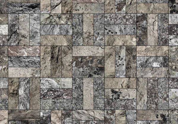 Bir taş doku şeklinde bir desenli seramik karo döşeme parçası.