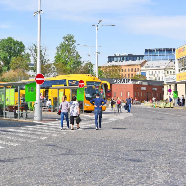 Prague República Checa Abril 2018 Central Bus Station Florenc — Fotografia de Stock