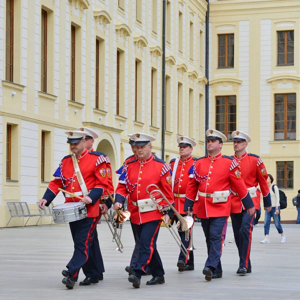 Prag Tjeckien Maj 2018 Militärers Från Brass Band Prague Castle — Stockfoto