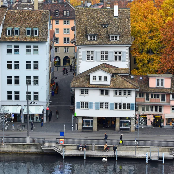 Zurych Konfederacja Szwajcarska Listopada 2018 Widok Nabrzeże Rzeki Limmat — Zdjęcie stockowe