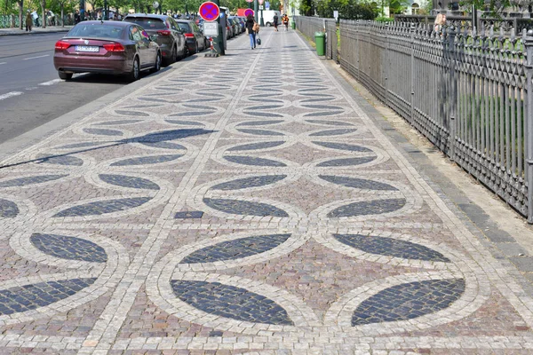 Тротуарна Плитка Тротуарна Старій Частині Міста Прага Чехія Травня 2018 — стокове фото