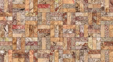 Bir taş doku şeklinde bir desenli seramik karo döşeme parçası.