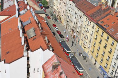 Vysehrad yukarıdan görünümünü Prag, Çek Cumhuriyeti - 2 Mayıs 2018:.