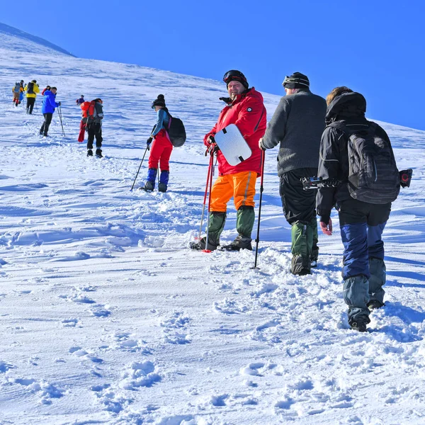 Mount Hoverla Ucrania Febrero 2019 Escalada Cima Montaña Hoverla Cárpatos — Foto de Stock