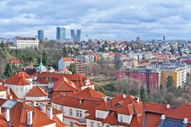 Prague, Çek Cumhuriyeti - Şubat, 11, 2019: panoramik şehir.