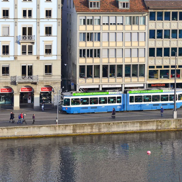 Zurich Confédération Suisse Novembre 2018 Tram Dans Les Rues Ville — Photo