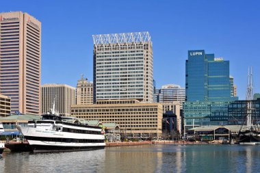 Baltimore, United States of America- March, 5, 2019: The city on the coast of Chesapeake Bay. SPIRIT OF BALTIMORE - Passenger ship berthed.