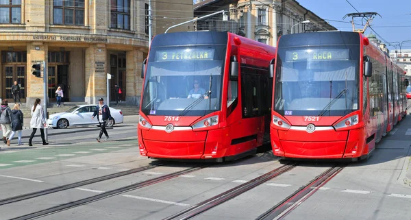 Bratislava Slovenská Republika Březen 2019 Moderní Tramvaj Ulicích Města — Stock fotografie