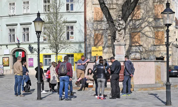 Bratysława Słowacja Marca 2019 Free Tours Bratislava Wolna City Walking — Zdjęcie stockowe