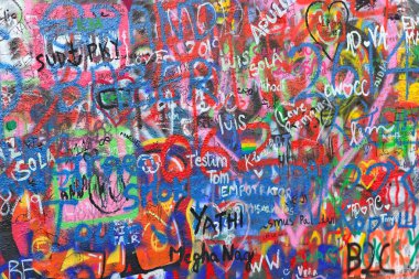 Prag, Çek Cumhuriyeti - 25 Mayıs 2019: John Lennon Wall.