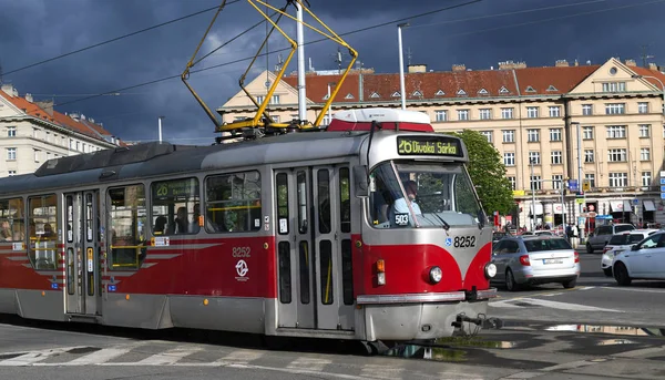 Praha Česko Května 2019 Stará Tramvaj Ulicích Města — Stock fotografie