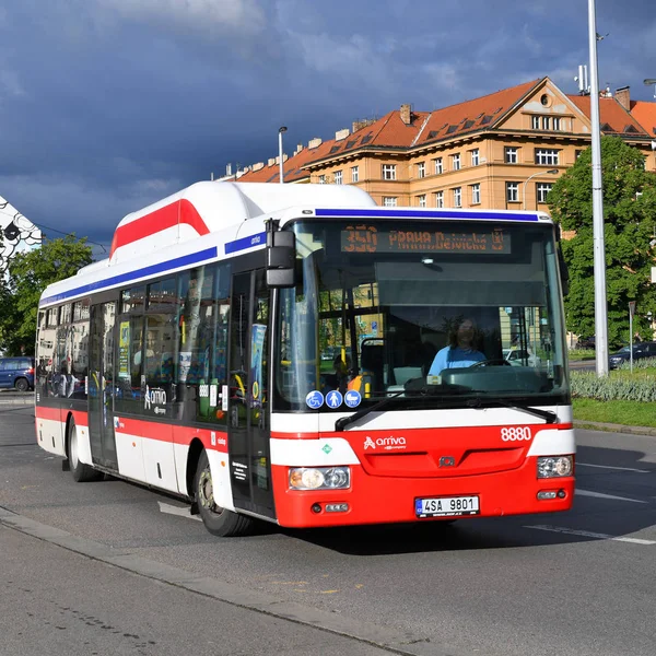 Praga República Checa Mayo 2018 Autobús Urbano Ruta —  Fotos de Stock