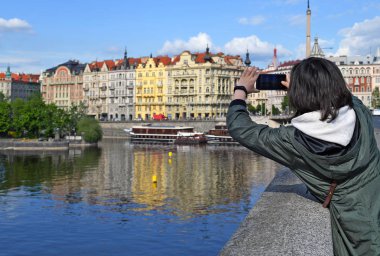 PRAG, CZECH Cumhuriyet - 2 Mayıs 2019: Fotoğrafçının gözünden dünya.