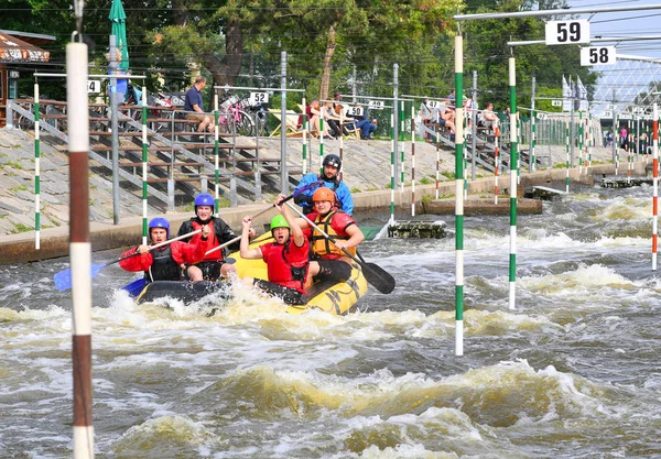 Prague République Tchèque Mai 2019 Rafting Arrière Centre Canoë Prague — Photo