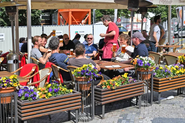 Praga Repubblica Ceca Maggio 2019 Tavoli Ristorante Nelle Vecchie Vie — Foto Stock