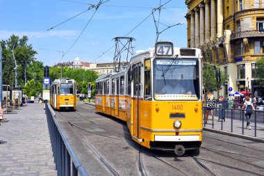 Budapest, Hungary - July 7, 2019: Tatra T5C5 tram.